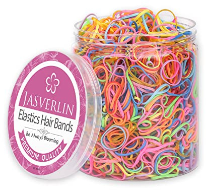 JASVERLIN Bandas elásticas coloridas para el pelo, mini bandas de goma multicolor para el pelo, peinados de bebé para niña, 1000 unidades