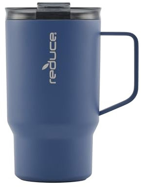 Reduce Hot1 18 oz Hot1 Stainless Steel Insulated Mug with Temperature Adjusting Lid - Dual-Wall Vacuum, Cupholder Friendly - Keeps Drinks Hot for 6 Hours - Ideal for Coffee, Tea & Other - Mineral Blue