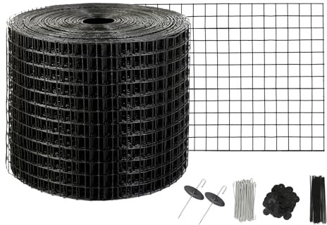 VEVOR Rejilla de Protección de Paneles Solares en Rollo 15,2cm x 15,2m Enrejado Antipájaros 50 Bridas de Acero Inoxidable Revestimiento de PVC Malla Metálica 12,7 mm Para Mantener Alejadas a Criaturas
