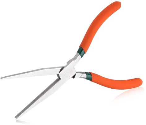SPEEDWOX Pinza lunga a becco piatto da 7,5 pollici Morsetto a becco liscio per la fabbricazione di gioielli Pinza Duck Bill Pinza a becco piatto extra lunga per spazi stretti e difficili da