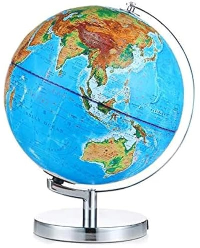 POSEDWRA Globo 3D en Relieve Ar, Adornos Luminosos para Estudiantes, enseñanza, Regalos para niños, Decoraciones de Estudio, Regalos para niños