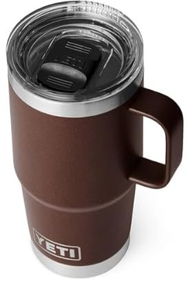 YETI Rambler Travel Mug, Stainless Steel Vacuum Insulated with Stronghold Lid, Wetlands Brown, 20 oz (591 ml)
