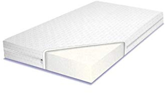 BDW Colchón de espuma – Colchón de espuma con funda – Colchón de doble cara cuerpo – propiedades antialérgicas, es de suavidad media y suficientemente flexible (180 x 90 cm)