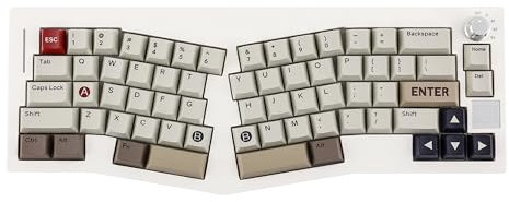 EPOMAKER Alice 66 Wireless Gaming Tastatur, Alice Layout QMK/VIA Programmierbare Mechanische Tastatur, BT5.0/2.4GHz/USB-C Kabelgebundene Tastatur mit 4000mAh Akku (Retro Weiß, Flamingo Switch)
