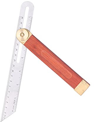 Adjustable Metal Bevel Sliding T Carpentry Ruler with Non-Slip Handle for Woodworking