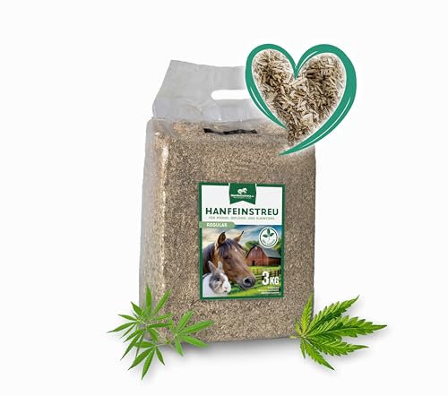 Hanfeinstreu für Kleintiere, Hühner und Pferde, 30 Liter, 100% Naturprodukt, Extrem Saugfähig, Staubarm, Geruchsbindend, Nachhaltig und Langlebig