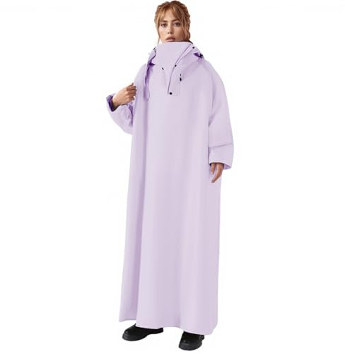YOSUWOAI Chubasquero para mujer y hombre, impermeable, chaqueta de ciclismo larga, poncho de lluvia, mono a prueba de viento, chaqueta de lluvia para bicicleta, monocolor, chaqueta de trabajo gruesa