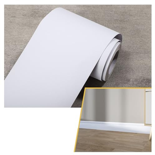 Borde de vinilo autoadhesivo for papel tapiz, 40 x 4 m, resistente al agua, for zócalo, for decoración del hogar, color(White)