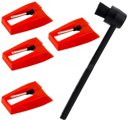 Jooehyer Record Player Needles Turntable Stylus Replacement Stylus with Cleaner Brush for Vinyl Record Player Phonograph 4Pcs
