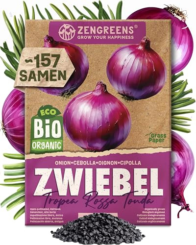 ZenGreens® - Bio Zwiebel Samen (Tropea Rossa Tonda) - Zwiebelsamen - Gemüsesamen für den einfachen Anbau im Garten, Balkon oder Hochbeet - Gemüse Saatgut