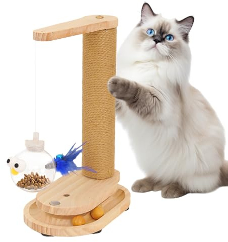 Albero Per Gatto | con Distributore Di E Giocattoli in Sisal - Pali Gratta per Gatti Interni,per e Gatto di Tutte le Dimensioni e Razze Gioco Arricchimento Arrampicata Mobili