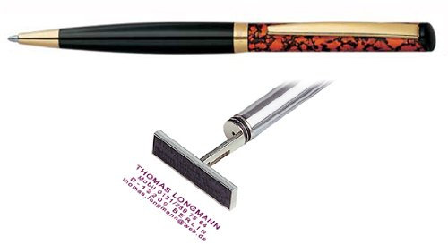 Stempelkugelschreiber Heri Color Exklusive rot marmoriert vom Kaufhaus2010