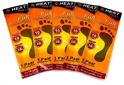 HAC24 5 Paar Fuß- Sohlenwärmer Einheitsgröße Zehenwärmer Einlagen Sohlen Wärmesohlen Set Fußwärmer Pads Schuhwärmer Wärmepad Einlegesohle