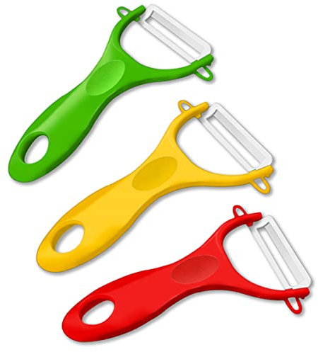 Vegetables Peeler Advanced Ceramic Peeler Plastic Handel-Sharp Rust Prevention -Set of 3