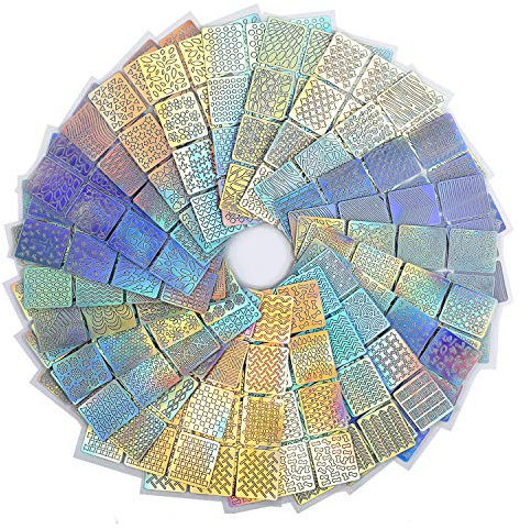 288 Stück Nagelaufkleber Schablonen, MwooT Nagelaufkleber Vinyls Nail Art Maniküre Schablone DIY Nagel aufkleber, 24 Blatt, 96 Designs