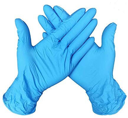 100 Pcs Crystal Nitrile Disposable Gloves Powder Free Ambidextrous Food Grade Gloves Light Blue Large Size