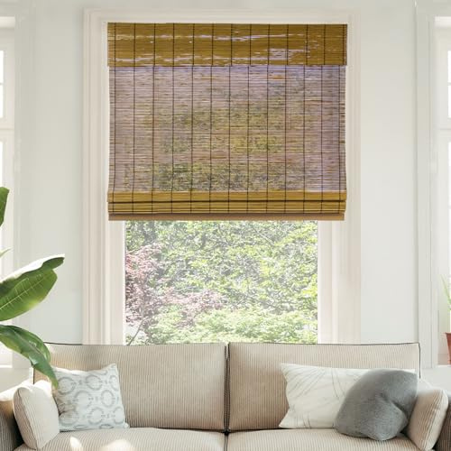 CHICOLOGY Stores en Bambou, Stores Romains pour fenêtres, Stores Romains pour fenêtre et Maison, Stores en Bambou pour terrasse, Stores et ombrages, Pare-Soleil de fenêtre, 58,4 x 162,6 cm (l x H),