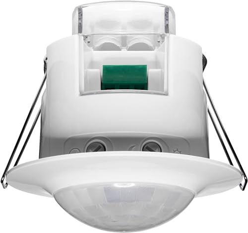 GRÄSSLIN 18.06.0027.1 talis 360 E - Passiv-Infrarot Bewegungsmelder für Deckenmontage AP im Innenbereich I 1-Kanal I 360° Erfassungswinkel I LED 200W I Glüh- und Halogen 1000W