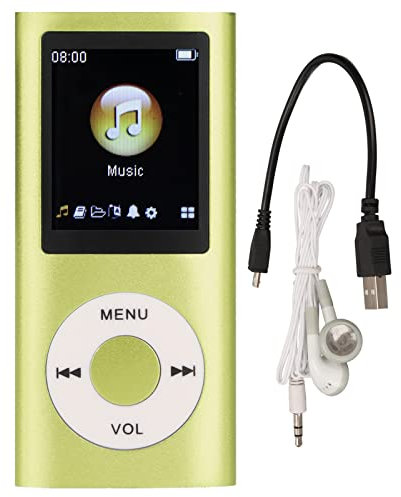 Reproductor de MP3 Elegante Reproductor de Música con Sonido sin Pérdidas Multifuncional con Auriculares, Pantalla LCD Delgada de 1,8 Pulgadas Reproductor de Música MP3 Portátil(Verde)