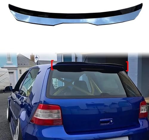 PEJLHK Alerón de Techo Trasero de Coche para VW Golf 4 MK4 R32 1999-2006, Alerón Trasero/Maletero ABS, Aspecto Negro Brillante/Fibra de Carbono,Glossy-Black
