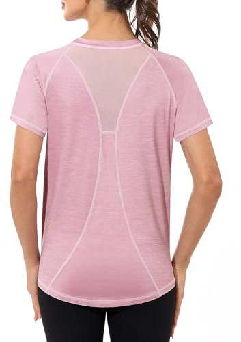 Gyabnw Sport Tshirt Damen Fitness Sportshirt Locker Funktionsshirt Kurzarm Laufshirt Atmungsaktiv Sportoberteil Yoga Gym