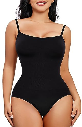 Bingrong Slimmande kroppsformare för kvinnor magreducerande skärp osynliga formkläder bodysuit, svart, M