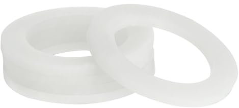 QUARKZMAN 5Stk Flache Unterlegscheibe Silikon Dichtungsringe 46.5mm AD 32mm ID 3mm Dicke Klar für Wasserhahn Rohr Wasserschlauch Isolierung Schrauben, Weiß