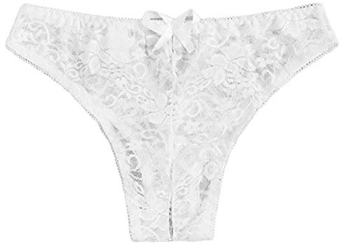 Culotte Fendue Femme Sexy- String Sexy Chic,Culottes Et Slips Femme Grande Taille Chic Classique sous-VêTement Couleur Unie Transparent avec Papillon Élasticité Lingerie