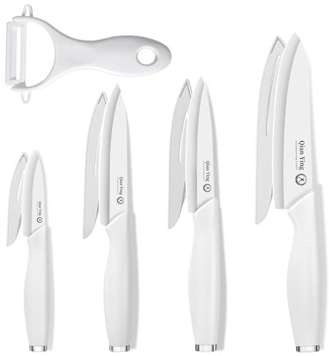Qianying Ensembles de Couteau Ceramique Cuisine: Couteau Céramique Set Couteaux de Cuisine Petit Vouteaux Viande Blanc
