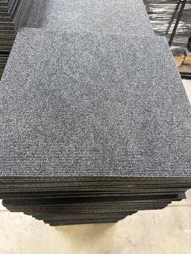 Dark Grey Carpet Tiles 50x50 cm 20 Pack 5 Square Meters for Home Office Living Room Bedroom Commercial Floor