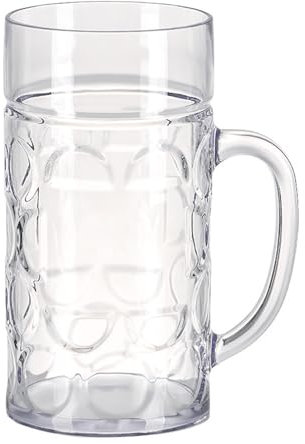 Boccale da birra con manico ergonomico con grandi design a fossette tazze da birra con manico largo per bevande fredde e calde