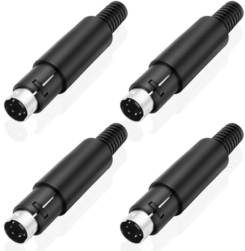 MEIRIYFA S-Video Mini DIN 4-stiftskontakt uttag adapter lödklämmor signalöverföring kontakt för TV VCR DVD-datorspelare – 4 stycken