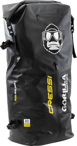 Cressi Gorilla Backpack - Borsa Zaino Unisex, Nero 90 L - Termosaldata Impermeabile Ideale per Attrezzature Acquatiche Subacquee, mantiene Asciutte le Superfici dove vengono Riposte o Trasportate
