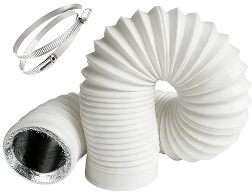 Tubo Canalizzazione Stufa a Pellet e Tubo Cappa 75mm x 3m, Flessibile a 5 Strati per Isolamento Acustico e Termico, Lunghezza Regolabile Senza Odori - Ventilazione e Evacuazione Aria