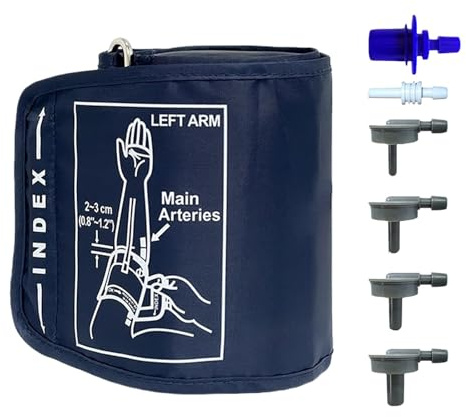 Small Blood Pressure Cuff - 17 to 22cm Replacement Arm Cuff with 6 Connectors – Soft Kids and Women Size Cuff – Compatible with Omron Blood Pressure Monitors (Blue)