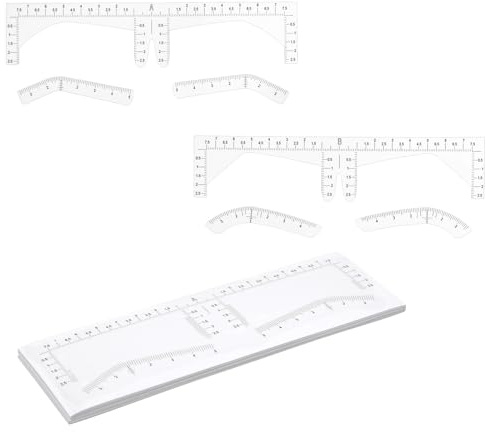 Elegaperma 60 plantillas de cejas para mujer, regla de cejas, autoadhesivas, plantillas desechables, plantillas de cejas, herramientas para dibujar y recortar las cejas
