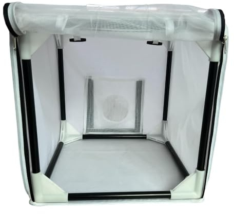Zambuph Cabina de pintura en aerosol para diversas aplicaciones que apoya a los entusiastas creativos con medidas efectivas de prevención del exceso pintura. Estación para proyectos