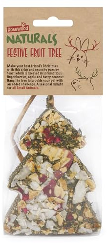 Rosewood Festive Fruit Tree, Christmas Treat For Small Animals Including Rabbits, Guinea pigs, Hamsters, Rats, Mice, Gerbils, Chinchillas and Degus