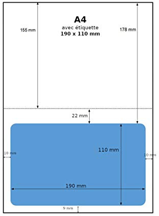 100 Feuilles avec étiquette expédition intégrée pour Colissimo et Chronopost 110 x 190 mm ref univers graphique ugc003