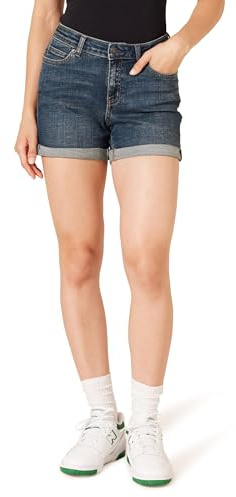 Amazon Essentials Short en Denim 10,2cm, Taille Mi-haute et Coupe Ajustée Femme