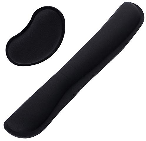 Yizhet Handgelenkauflage Set für Tastatur und Maus Handballenauflage mit Memory Schaum Bequeme Handauflage Anti-Sehnenscheidenprobleme für Computer, Laptop und Notebook (Schwarz)