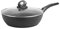 Sitram 711708 - Padella in granito diam. 24 cm in alluminio forgiato rivestimento nero antiaderente senza PFOA – aspetto pietra – coperchio in vetro – tutti i fornelli compresi induzione