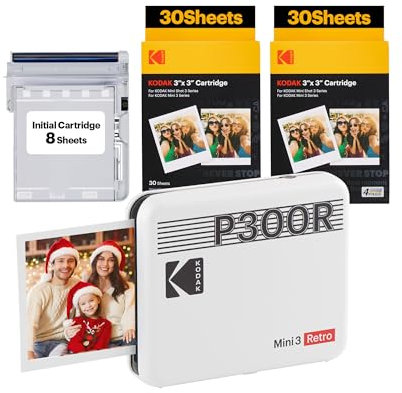 KODAK Impresora Fotográfica Mini 3 Retro P300RW60 Blanco