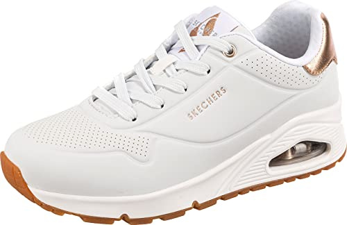 Skechers Uno - Golden Air, Sneakers Donna, Bianco White Black Gold, 41 EU