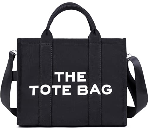 DKIIL NOIYB Women's Canvas Tote Bags Casual Crossbody Bag With Zipper Double Shoulder Straps Shoulder Bags for School Shopping Work Travel