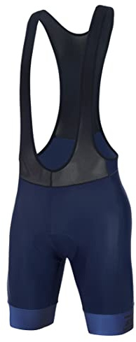 DIFOS Cykel hängselbyxor herr cykelbyxor kort sittdyna MTB Bib shorts byxor racercykel vadderade cykelbyxor stoppning snabbtorkande elastisk, blå, L
