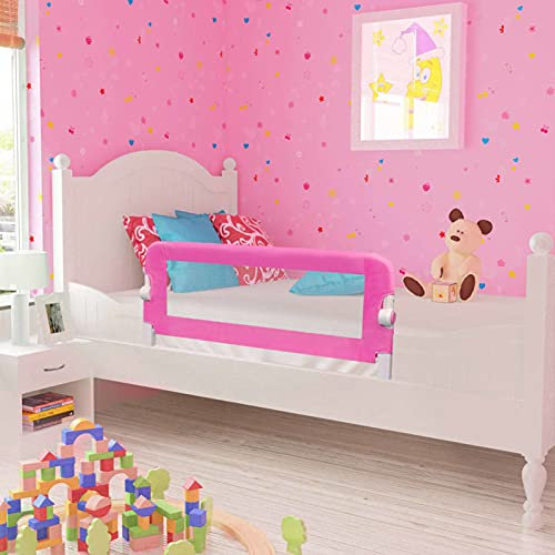 ZEYUAN KleinBaby Bettschutzgitter, Rausfallschutz Bett, Bettgitter Rausfallschutz, Rausfallschutz Babybett, Bettumrandung Babybett, 2 Stück Rosa 102 x 42 cm