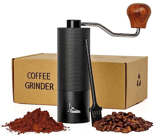 Manual Coffee Grinder, Hand Crank Coffee Grinder for Espresso, French Press, and Pour Over, Portable Coffee Grinder for Camping and Travel