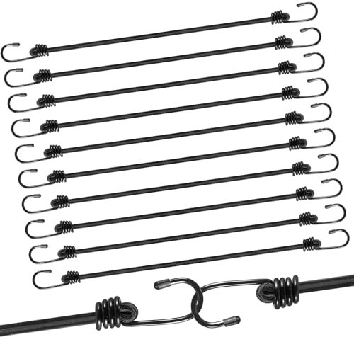 Sangles de Serrage moinkerin Tendeurs Elastique avec Crochets,12 Pièces 30CM Elastique Résistant Sandow Elastique pour Sécuriser Les Bagages, Les Porte-Bagages, Les Campements, Les Motos, Les Bâches