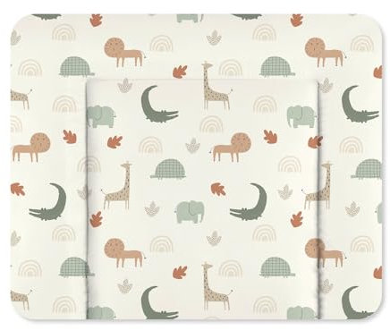 Julius Zöllner Wickelauflage Softy 65x75 cm - Wickelunterlage - wasserdicht und abwischbar - Made in Germany – Oeko-Tex Standard 100 – Wild Friends Allover